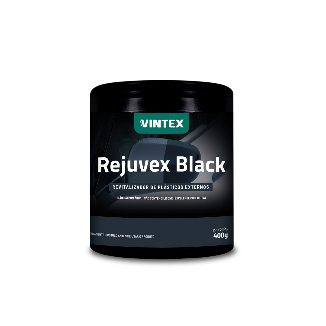 Vintex Rejuvex Black Revitalizador de Plásticos Externos 400 g – Renovador y Acondicionador para Plásticos Oscuros