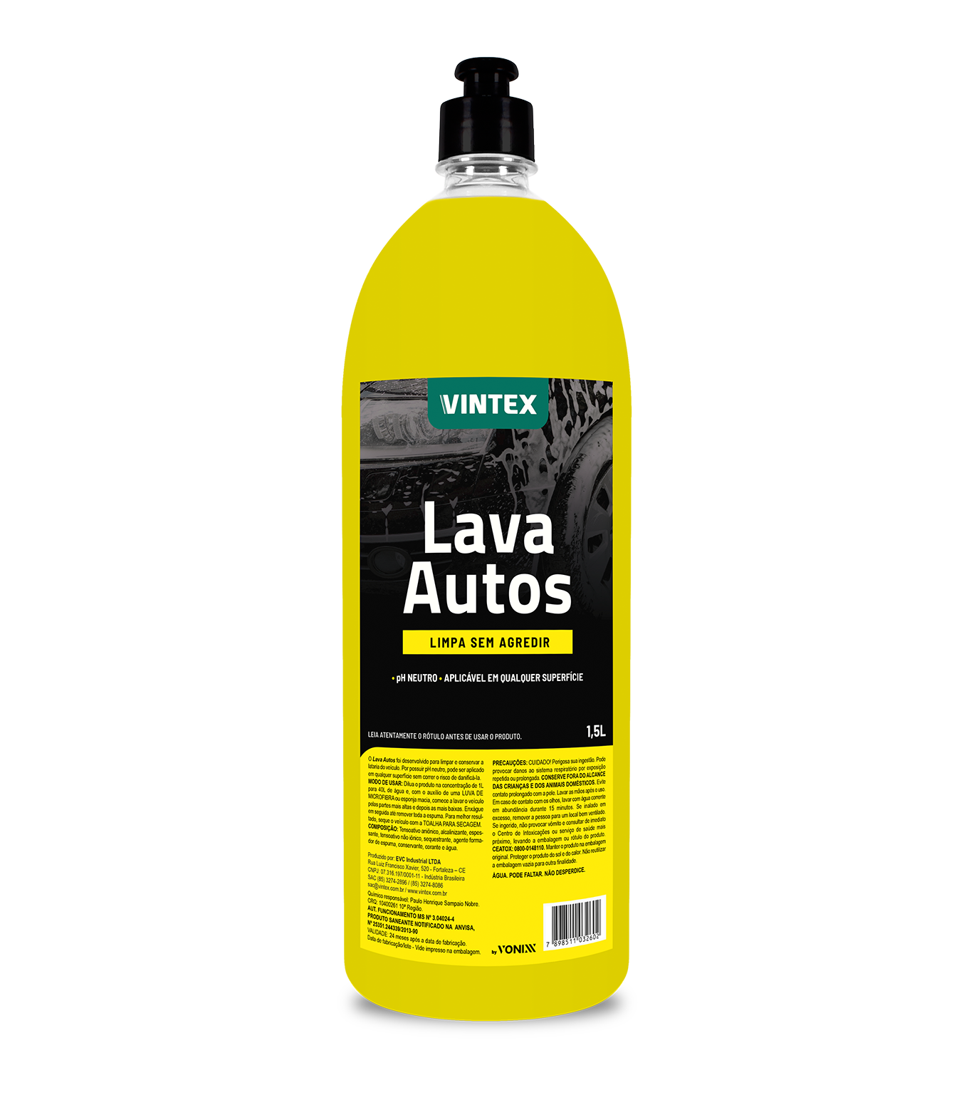 Vintex Lava Autos – Shampoo Automotriz pH Neutro 1,5 L