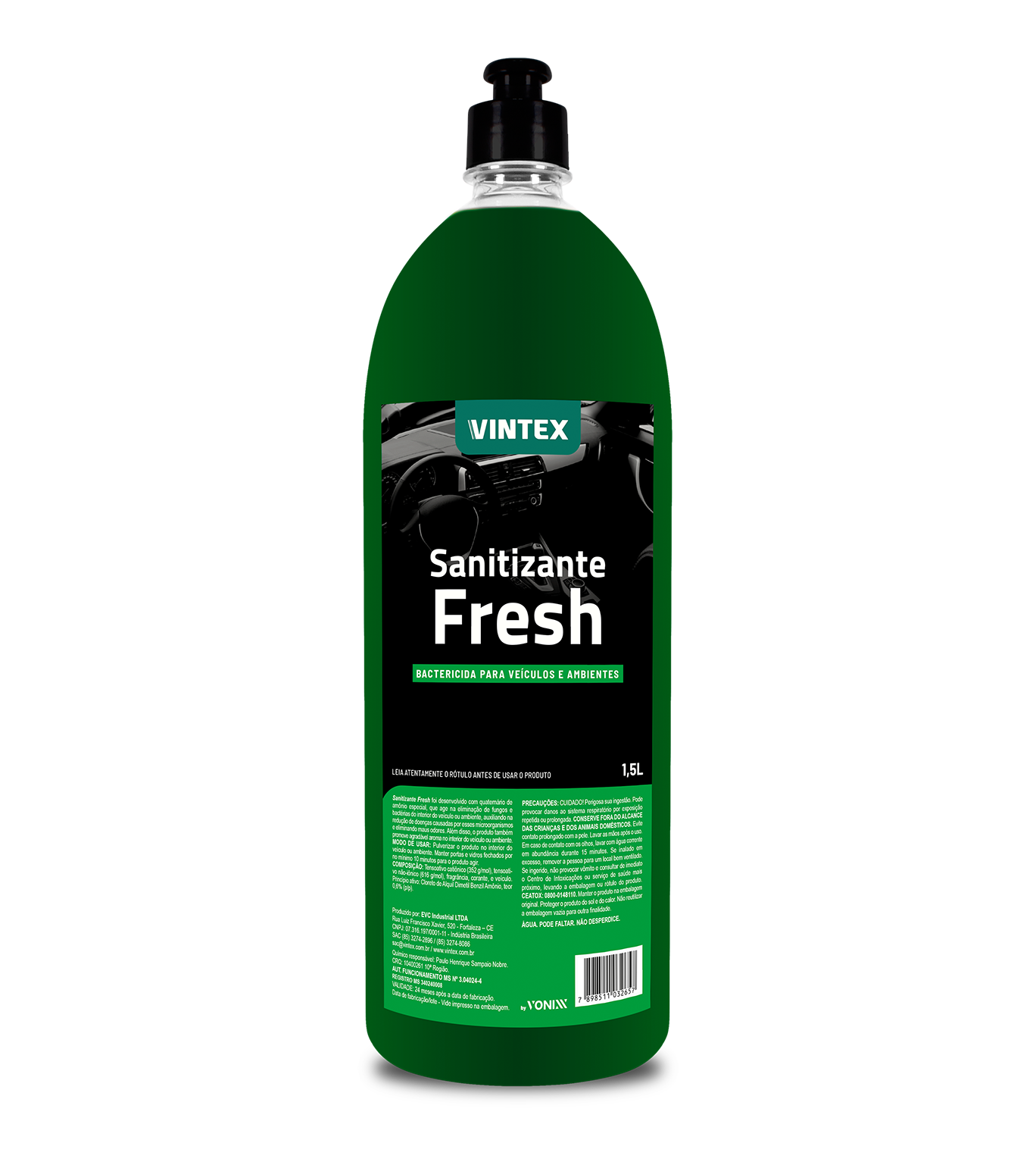 Vintex Sanitizante Fresh 1.5 L – Sanitizante y Aromatizante 2 en 1 Interior y Ambientes