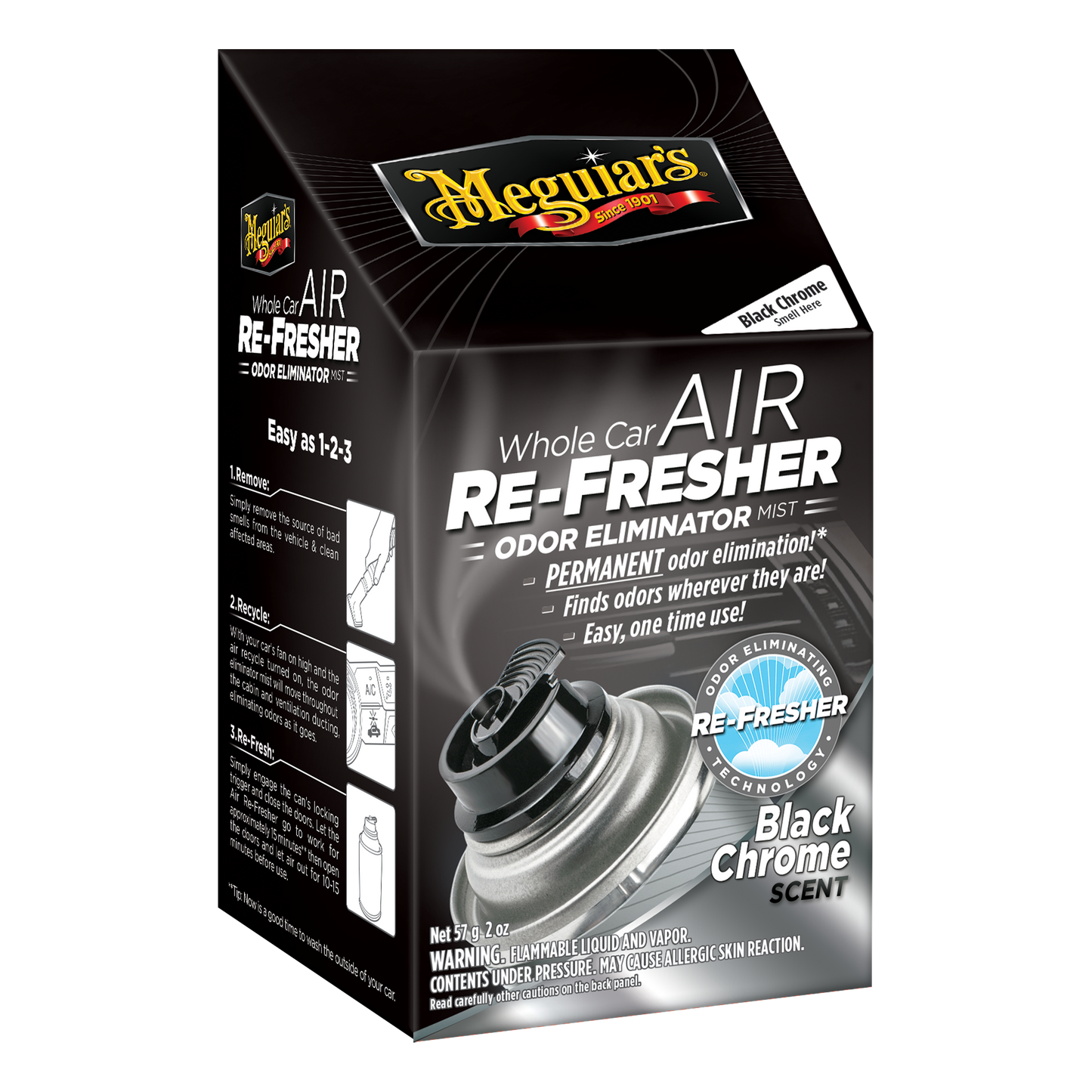 MEGUIARS AIR RE-FRESHER - BLACK CHROME