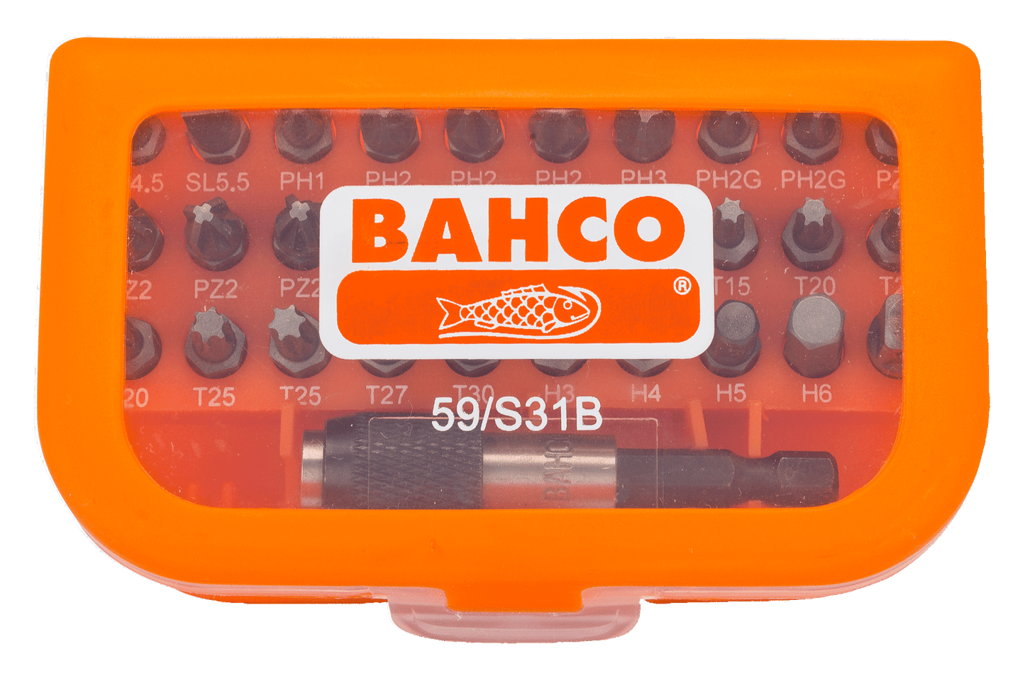 Bahco 59/S31B Juego de puntas de 1/4" para tornillos ranurados/Phillips/Pozidriv/TORX®/hexagonales: 31 piezas