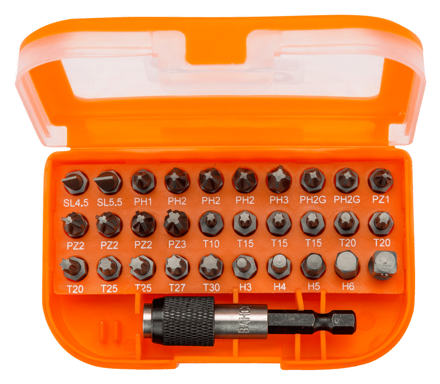 Bahco 59/S31B Juego de puntas de 1/4" para tornillos ranurados/Phillips/Pozidriv/TORX®/hexagonales: 31 piezas
