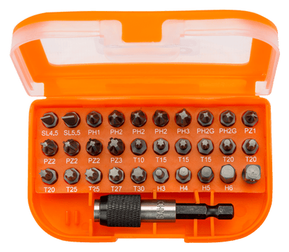 Bahco 59/S31B Juego de puntas de 1/4" para tornillos ranurados/Phillips/Pozidriv/TORX®/hexagonales: 31 piezas