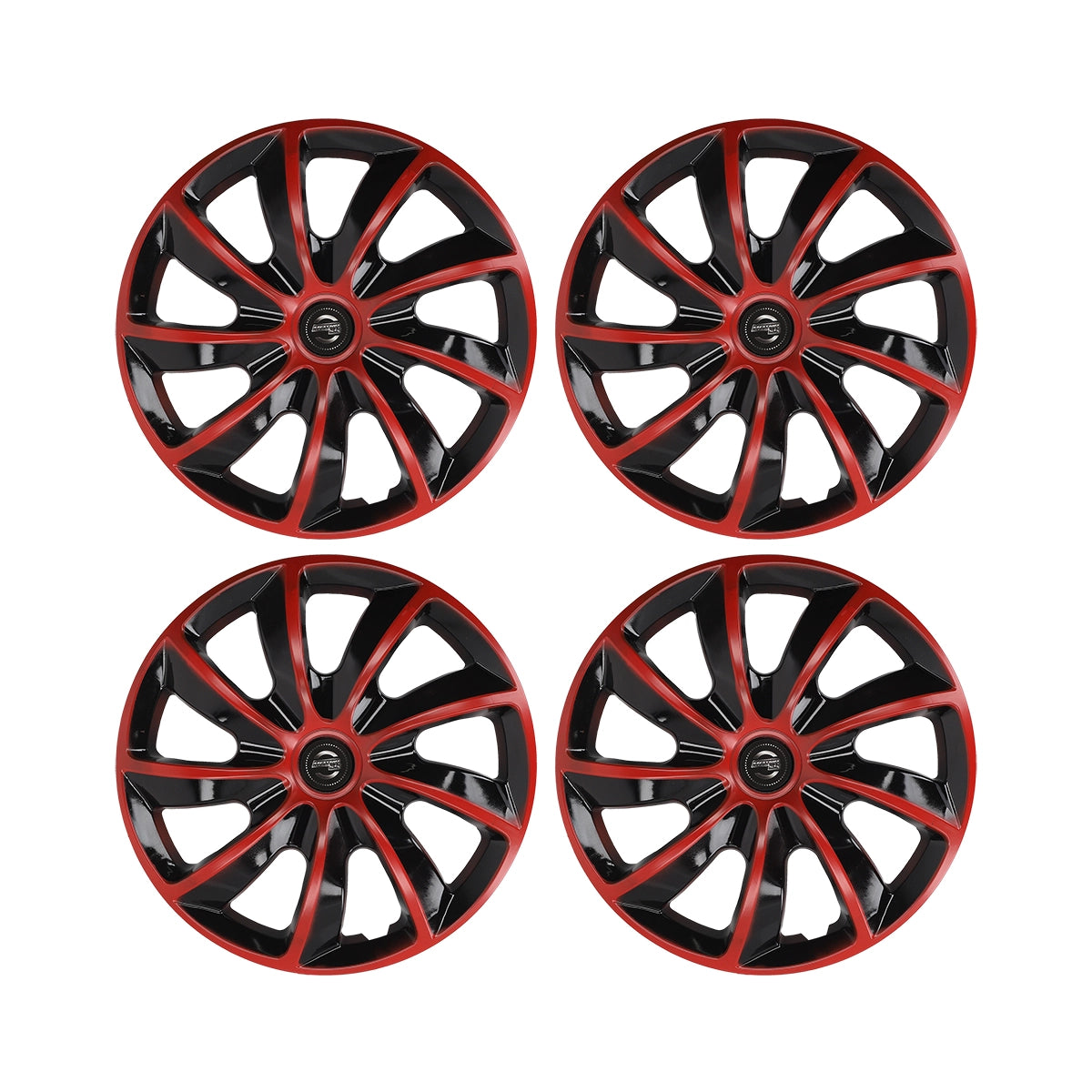 Motorlife Tapa Rueda 14" Negro con Rojo