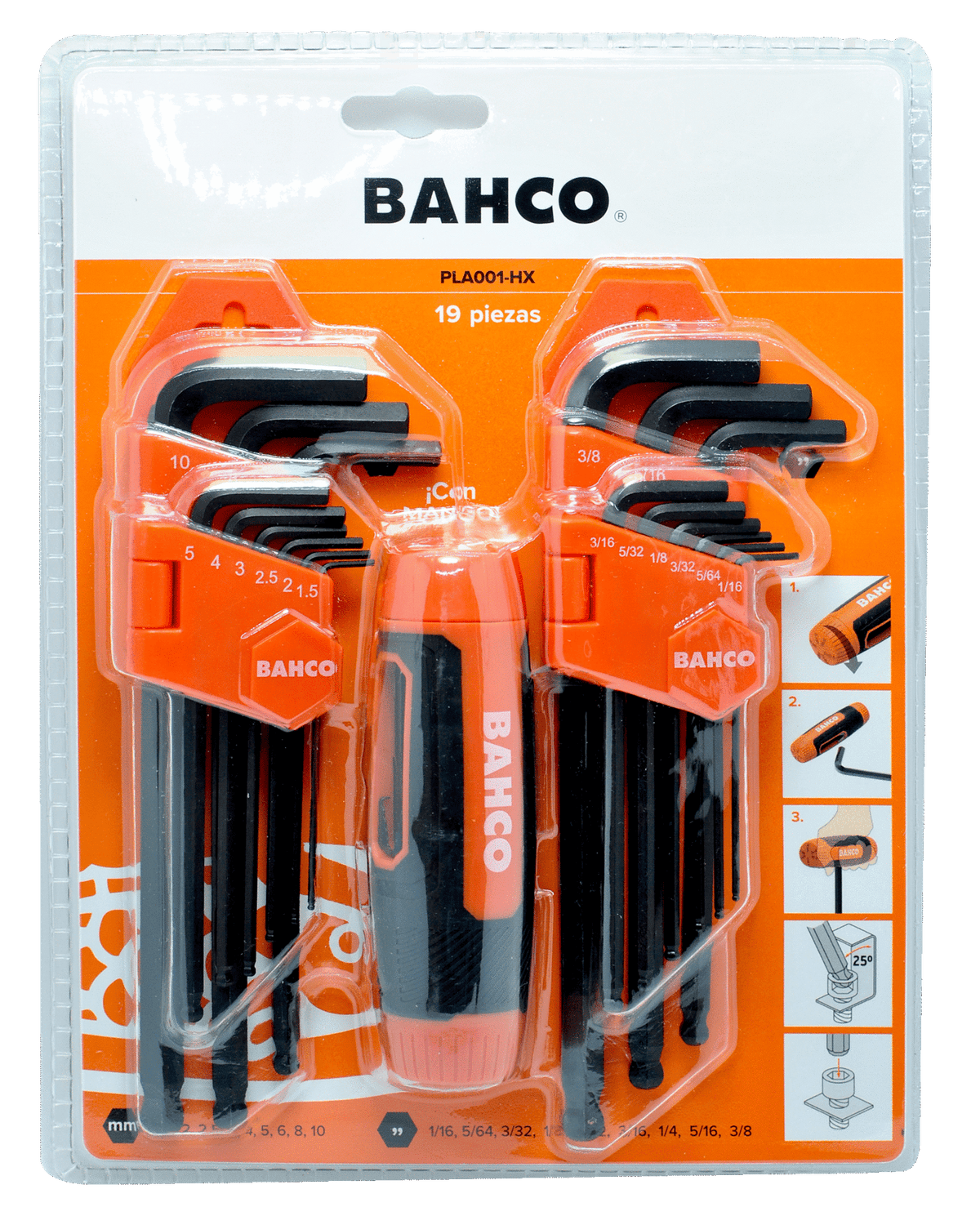 Bahco Pla001-hx Set 18 Llaves Allen + Manilla
