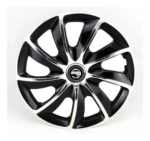 Motorlife Tapa Rueda 13¨ Plata con Negro