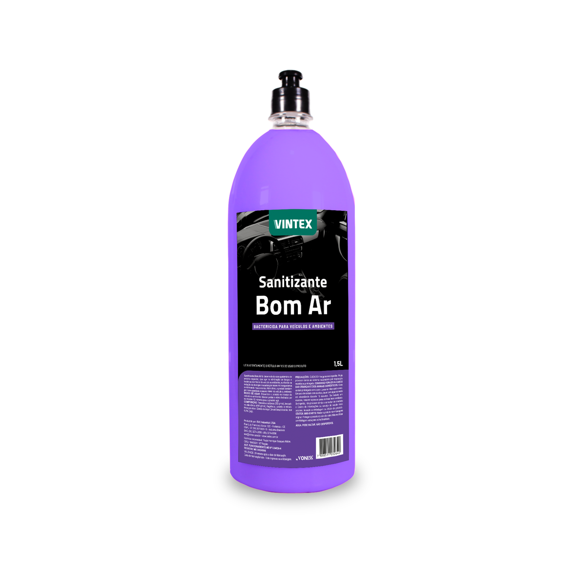 Vintex Sanitizante Bom Ar 1,5 L – Sanitizante Aromatizante 2 en 1 para Vehículos y Ambientes