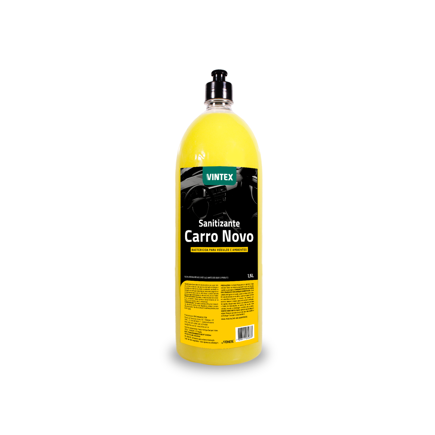 Vintex Sanitizante Carro Novo 1,5 L – Sanitizante y Aromatizante 2 en 1 para Vehículos