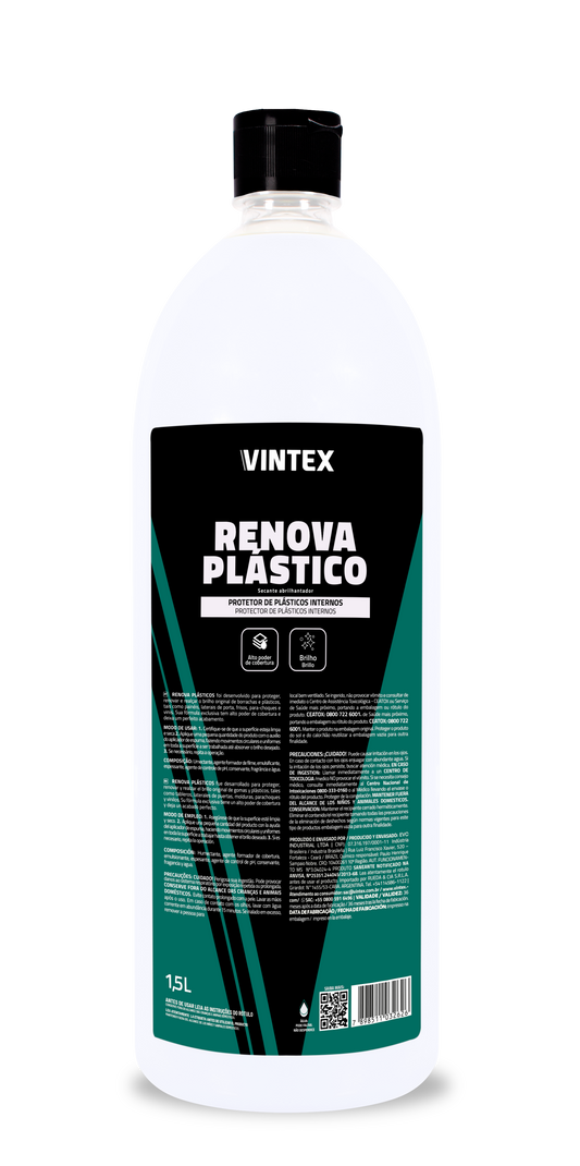 Vintex Renova Plásticos 1,5 L – Renovador y Protector de Plásticos Interiores