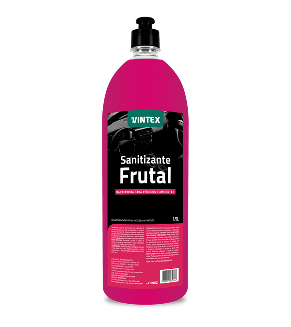 Vintex Sanitizante Frutal 1.5 L – Sanitizante y Aromatizante Automotriz Aroma Frutal