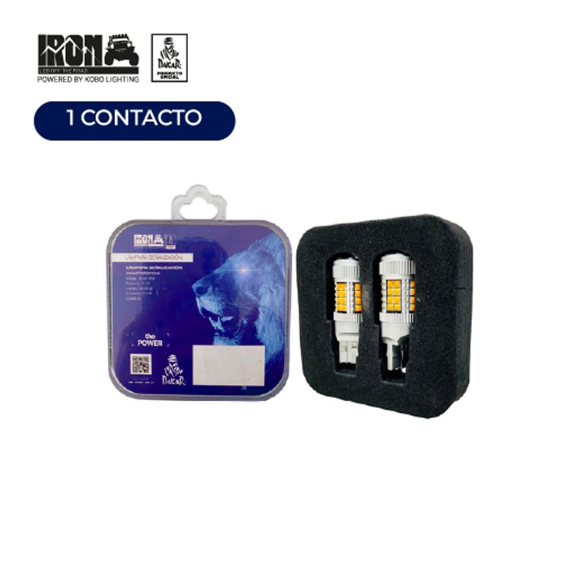 Iron Dakar Ir100 Led 1 Contacto Wy21w T20 Ambar