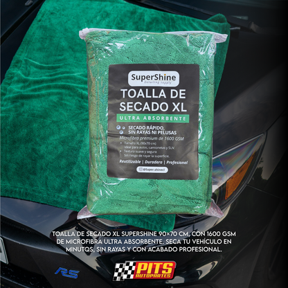 Toalla de Secado XL SuperShine 90×70 cm – 1600 GSM Ultra Absorbente